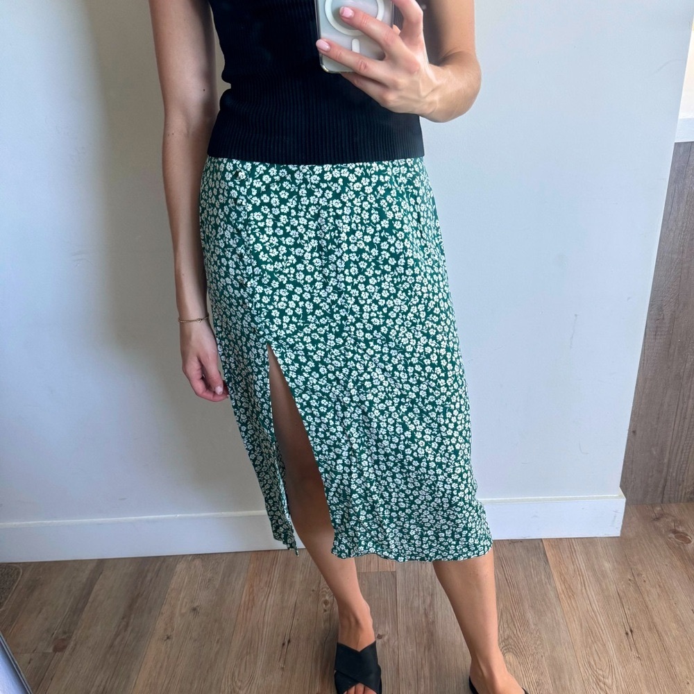 Blue floral skirt